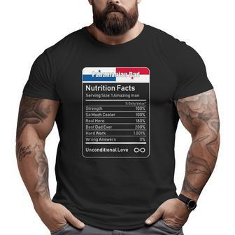 Panamanian Dad Nutrition Facts Panamanian Flag Big and Tall Men T-shirt | Mazezy CA