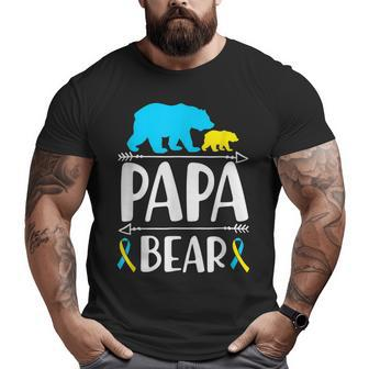 Papa Bear Down Syndrome Awareness Proud Dad Big and Tall Men T-shirt | Mazezy