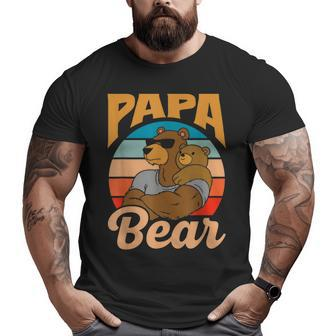 Papa Bear Lover Pun Animal Bears Bear Dad Father Daddy Big and Tall Men T-shirt | Mazezy