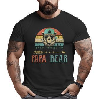 Papa Bear Vintage Daddy Wildling Father's Day Dad Big and Tall Men T-shirt | Mazezy