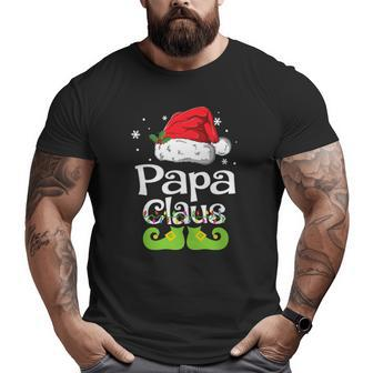 Papa Claus Family Matching Papa Claus Pajama Big and Tall Men T-shirt | Mazezy