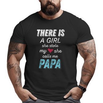 Papa From Daughter She Stole My Heart Big and Tall Men T-shirt | Mazezy