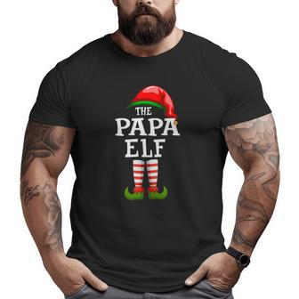The Papa Elf Family Matching Christmas Group Pajama Big and Tall Men T-shirt | Mazezy