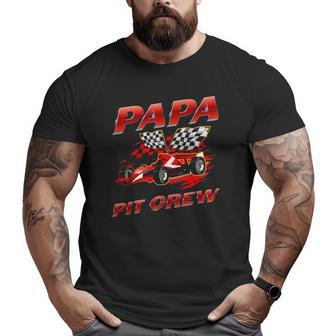 Papa Pit Crew Race Car Party Racing Family Big and Tall Men T-shirt | Mazezy