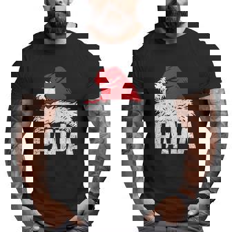 Papa Santa Hat Christmas Family Matching Pajamas Xmas Big and Tall Men T-shirt | Mazezy