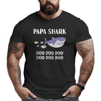 Papa Shark Doo Doo Grandpa Men Christmas Father's Day Big and Tall Men T-shirt | Mazezy