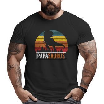 Papasaurus Dadrex Dinosaur Retro Father Family Big and Tall Men T-shirt | Mazezy UK