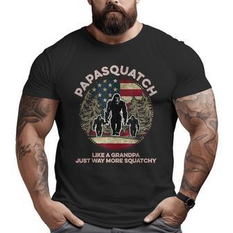 Papasquatch Like A Grandpa Just Way More Squatchy Bigfoot Big and Tall Men T-shirt | Mazezy