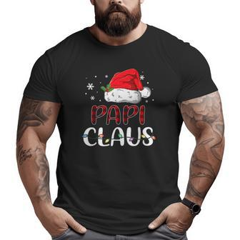 Papi Claus Christmas Santa Hat Buffalo Matching Family Big and Tall Men T-shirt | Mazezy