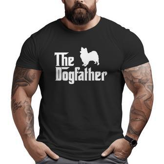 Papillon Dog The Dogfather Dog Big and Tall Men T-shirt | Mazezy