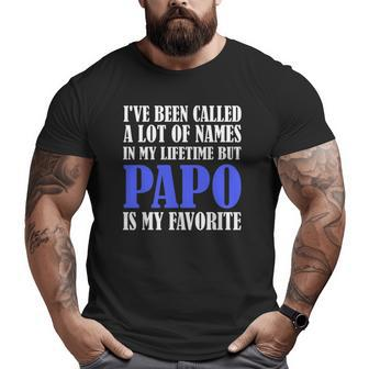 Papo Grandpa Names Grandfather Fathers Day Big and Tall Men T-shirt | Mazezy