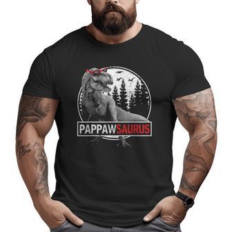 Pappawsaurus Grandpa Dinosaur Pappaw Saurus Father's Day Big and Tall Men T-shirt | Mazezy