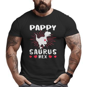 Pappysaurus Pappy Saurus Rex Dinosaur Heart Love Big and Tall Men T-shirt | Mazezy