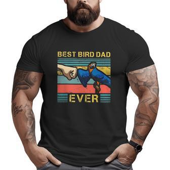 Parrot Best Bird Dad Ever Fist Bump Parakeet Bird Lover Big and Tall Men T-shirt | Mazezy