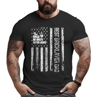 Patriot Best Bricklayer Dad Us Flag Big and Tall Men T-shirt | Mazezy