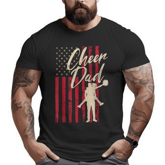 Patriotic American Flag Cheer Dad Fathers Day Coach Pride Big and Tall Men T-shirt | Mazezy DE