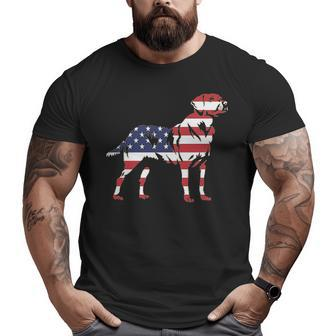Patriotic Labrador Retriever Wearing Usa Flag 4Th July Big and Tall Men T-shirt | Mazezy