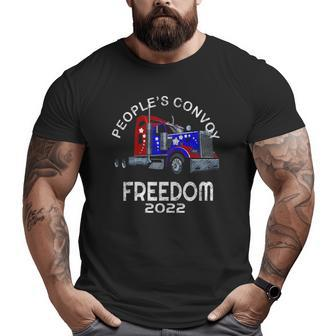 People’S Convoy Freedom 2022 Support Truckers Big and Tall Men T-shirt | Mazezy