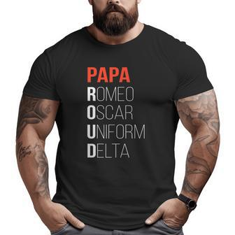 Phonetic Alphabet Proud Papa Tee I Army Dad Fathers Day Big and Tall Men T-shirt | Mazezy CA