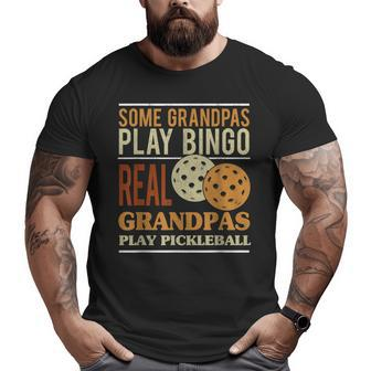 Pickle Ball Paddleball Player Grandfather Grandpa Pickleball Big and Tall Men T-shirt | Mazezy