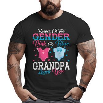 Pink Or Blue Grandpa Keeper Of The Gender Grandpa Loves You Big and Tall Men T-shirt | Mazezy UK