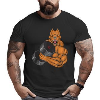 Pit Bull Gym Fitness Weightlifting Deadlift Bodybuilding Big and Tall Men T-shirt | Mazezy