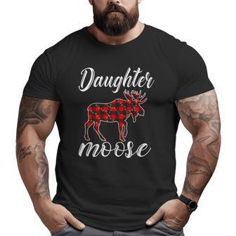 Plaid Daughter Moose Christmas Light Matching Costume Family Big and Tall Men T-shirt | Mazezy