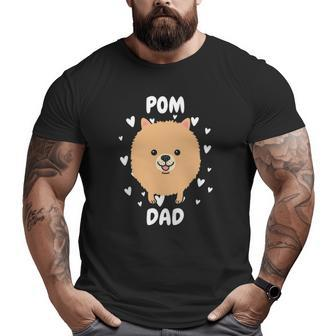 Pom Pomeranian Dad Papa Daddy Pa Father For Father’S Day Big and Tall Men T-shirt | Mazezy
