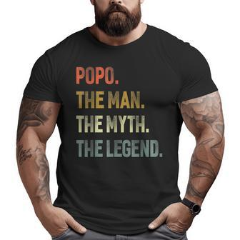 Popo The Man The Myth The Legend Grandpa Father Day Big and Tall Men T-shirt | Mazezy UK