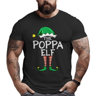 Poppa Elf Matching Group Grandpa Christmas Pajama For Family Big and Tall Men T-shirt | Mazezy