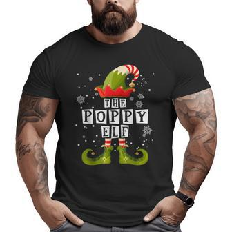 Poppy Elf Family Matching Group Christmas Grandpa Pop Big and Tall Men T-shirt | Mazezy