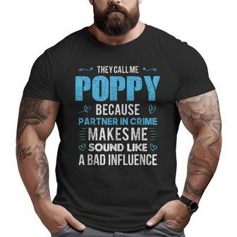 Poppy Grandpa Fathers Day Tshirt Big and Tall Men T-shirt | Mazezy