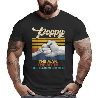 Poppy The Man The Myth The Legend Retro Grandpa Big and Tall Men T-shirt | Mazezy UK