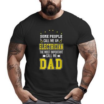 Profession Electrician Dad Pliers Big and Tall Men T-shirt | Mazezy