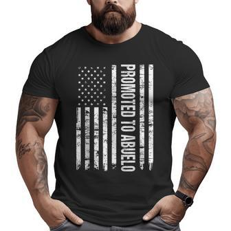 Promoted To Abuelo New Grandpa Vintage American Flag Big and Tall Men T-shirt | Mazezy
