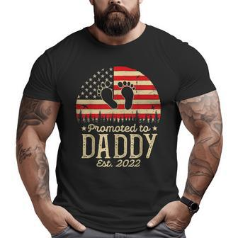 Promoted To Daddy 2022 First Time Fathers Day New Dad Big and Tall Men T-shirt | Mazezy