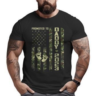 Promoted To Daddy 2023 First Time Father's Day New Dad Big and Tall Men T-shirt | Mazezy