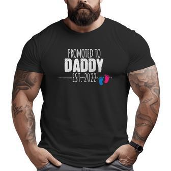 Promoted To Daddy Est 2022 Baby Announcement For Husband Big and Tall Men T-shirt | Mazezy
