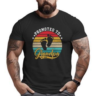 Promoted To Grandpa 2022 First Time Grandpa Est 2022 Vintage Big and Tall Men T-shirt | Mazezy
