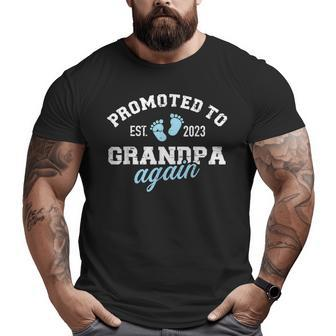 Promoted To Grandpa 2023 Again Big and Tall Men T-shirt | Mazezy