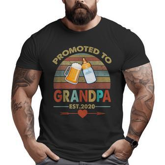 Promoted To Grandpa Est 2020 Vintage Arrow Big and Tall Men T-shirt | Mazezy