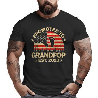 Promoted To Grandpop 2023 First Time Fathers Day New Dad Big and Tall Men T-shirt | Mazezy