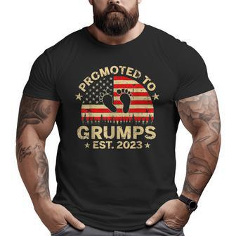 Promoted To Grumps 2023 First Time Fathers Day New Dad Big and Tall Men T-shirt | Mazezy