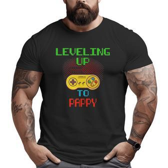 Promoted To Pappy Unlocked Gamer Leveling Up Big and Tall Men T-shirt | Mazezy