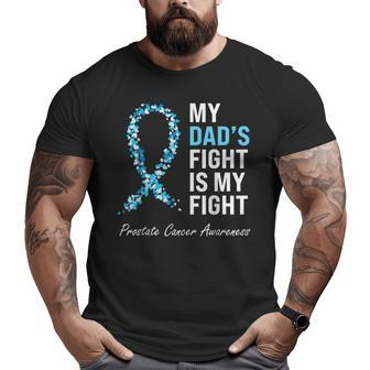 Prostate Cancer Awareness Light Blue Ribbon Dad Survivor Big and Tall Men T-shirt | Mazezy