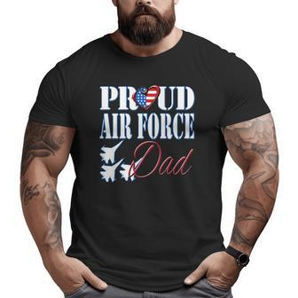 Proud Air Force Dad Us Heart Military Father's Day Men Big and Tall Men T-shirt | Mazezy