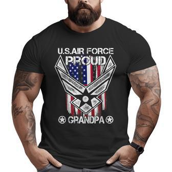 Proud Air Force Grandpa Veteran Pride Big and Tall Men T-shirt | Mazezy