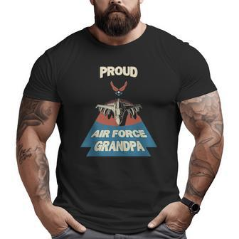Proud Air Force Grandpa Vintage Military Family Veterans Big and Tall Men T-shirt | Mazezy
