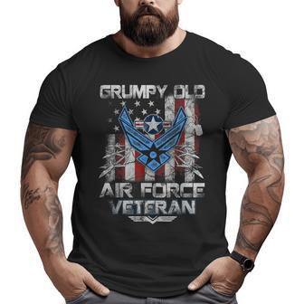 Proud Air Force Grumpy Old Veteran Military Veterans Day Men Big and Tall Men T-shirt | Mazezy