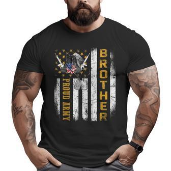 Proud Army Brother Military Pride Shirt Veteran Day Big and Tall Men T-shirt | Mazezy
